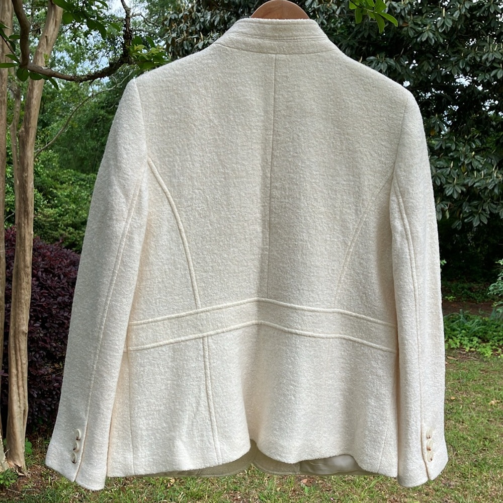 Talbots Cream Textured Two-Button Blazer - Picture 6 of 16